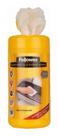 Салфетки Fellowes FS-99715 для поверхностей туба 100шт влажных