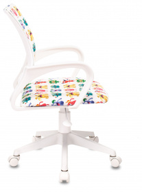 Кресло детское Бюрократ BUROKIDS 1 W белый монстры крестов. пластик пластик белый