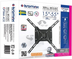 Кронштейн для телевизора Kromax OPTIMA-402 черный 15"-55" макс.25кг настенный поворот и наклон