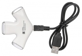 Разветвитель USB 2.0 Buro BU-HUB3-0.5-U2.0-Paw 3порт. белый