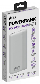 Мобильный аккумулятор Hiper MX Pro 10000 10000mAh QC/PD 3A белый (MX PRO 10000 WHITE)