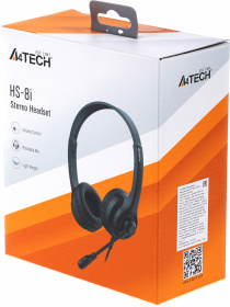 Наушники с микрофоном A4Tech HS-8i черный 1.8м накладные оголовье