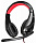 Наушники с микрофоном Оклик HS-L100 черный/красный 2м накладные оголовье (359485)