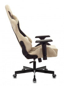 Кресло игровое Zombie VIKING 7 KNIGHT Fabric коричневый/бежевый ткань/эко.кожа с подголов. крестов. металл