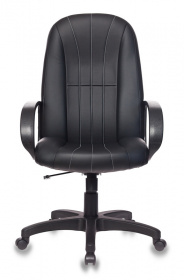 Кресло руководителя Бюрократ T-898 черный Leather Black эко.кожа крестов. пластик