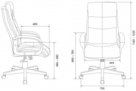 Кресло руководителя Бюрократ CH-824 Fabric серый Alfa 44 крестов. пластик
