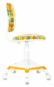 Кресло детское Бюрократ CH-W204/F оранжевый бэнг крестов. пластик подст.для ног пластик белый