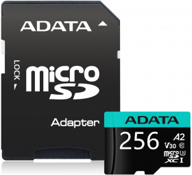 Флеш карта microSDXC 256GB A-Data AUSDX256GUI3V30SA2-RA1 Premier Pro + adapter