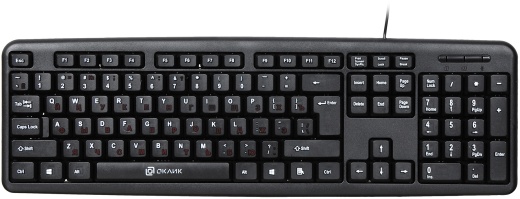 Клавиатура Оклик 90M черный USB (402127) кабель 1.35м