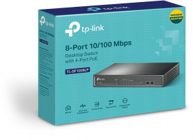 Коммутатор TP-Link TL-SF1008LP (L2) 8x100Мбит/с 4PoE 41W неуправляемый