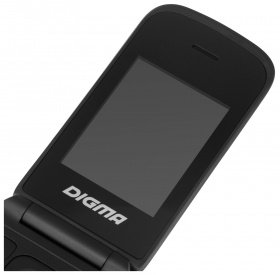 Мобильный телефон Digma VOX FS240 32Mb черный раскладной 2Sim 2.44" 240x320 0.08Mpix GSM900/1800 FM microSDHC max32Gb
