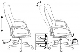 Кресло руководителя Бюрократ CH-808AXSN серый 3C1 крестов. пластик