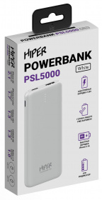Мобильный аккумулятор Hiper PSL5000 5000mAh 2.1A белый (PSL5000 WHITE)