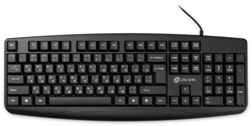Клавиатура Оклик 105M черный USB (1678092) кабель 1.8м