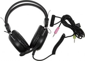 Наушники с микрофоном A4Tech HS-30 черный 2м мониторные оголовье