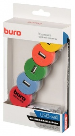 Разветвитель USB 2.0 Buro BU-HUB4-0.5-U2.0-Snake 4порт. разноцветный