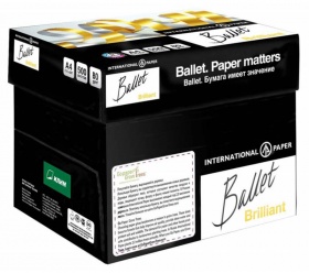Бумага Ballet Бриллиант A4/80г/м2/500л./белый CIE168% матовое для лазерной печати
