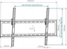 Кронштейн для телевизора Arm Media STEEL-2 new черный 32"-90" макс.40кг настенный наклон