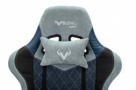 Кресло игровое Zombie VIKING 7 KNIGHT Fabric голубой ткань/эко.кожа с подголов. крестов. металл
